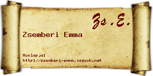 Zsemberi Emma névjegykártya